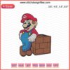 Super Mario Tanooki embroidery design file with Mario character for machine embroidery; colorful, detailed, digital download.