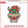 Bowser Head Embroidery Design: Mario-themed machine embroidery file featuring Bowser's iconic face. Ideal for Nintendo fans.