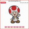 Toad Mario Embroidery Designs File: Cute Mario-themed Toad embroidery pattern for machine stitching.