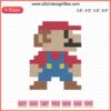 Retro Mario 8 Bit Embroidery Design File - Machine Embroidery, Pixel Art, DIY, Digital Pattern, Video Game, Nostalgic Crafting