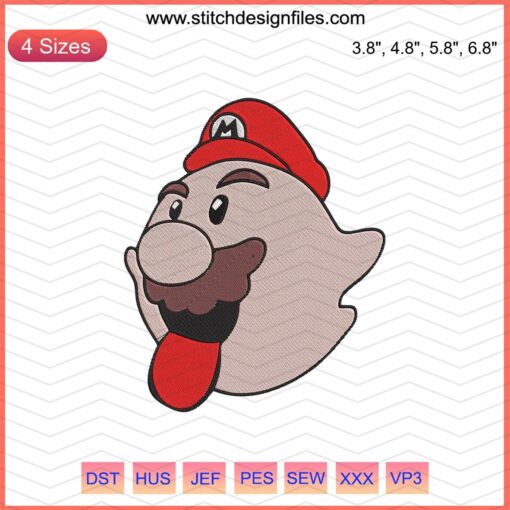 Fantasma Super Mario Embroidery File: Mario Machine Embroidery Designs featuring classic Mario character elements.