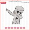 Marshmello DAB Embroidery Design File, EDM DJ Icon, Machine Embroidery Pattern, Instant Download, Festival Costume DIY
