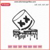 Marshmello Head Flow Embroidery Design File, Machine Embroidery Pattern, DJ Marshmello Mask Embroidery, Music Themed Embroidery.