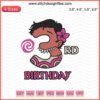 Moana-themed 3rd birthday embroidery design, colorful machine embroidery file, featuring Moana elements and number 3.