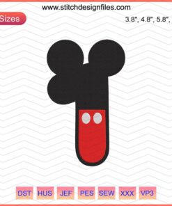 Mickey Mouse 1st Birthday Embroidery Design File, Ideal for Machine Embroidery, Celebratory Mouse Theme, Instant Download