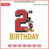 "Happy Birthday 2nd Disney Mickey Embroidery Design, Birthday Machine Embroidery Patterns - Digital Download"
