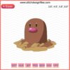 Diglett Pokemon Embroidery Designs, Machine Embroidery File, Digital Pattern, Instant Download, Cute Pixel Art Stitch