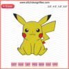 Adorable Pikachu embroidery pattern file, perfect for Pokemon-themed machine embroidery projects, cute design download.