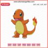 "Downloadable Charmander Pokemon machine embroidery design file; vibrant design for crafting and personalization."