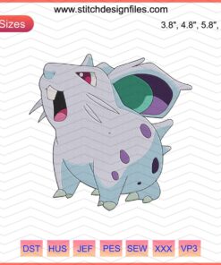 "Nidoran embroidery design file featuring Pokemon embroidery patterns for machine crafting."