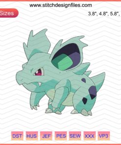 Nidorian Embroidery Designs, Pokemon Machine Embroidery, Cute Nidoran Patterns, Digital Download for Embroidery Projects