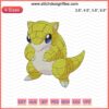 Sandshew Pokemon Embroidery File: Digital Machine Designs for Embroidery, Cute Sandshew Pattern for Enthusiasts