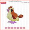 Pidgey Pokemon Machine Embroidery Designs File, ideal for embroidery enthusiasts, featuring detailed Pidgey patterns.