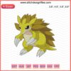 Sandslash Embroidery Patterns, Pokemon Machine Embroidery Designs, Instant Download, Customizable Needlecraft File