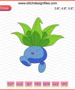 Oddish Pokemon Embroidery Designs File, Machine Embroidery Patterns, Cute Oddish Stitch Art Downloadable File