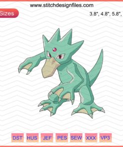 Golduck Pokemon Embroidery File: High-quality Pokemon machine embroidery design featuring Golduck for crafting projects.