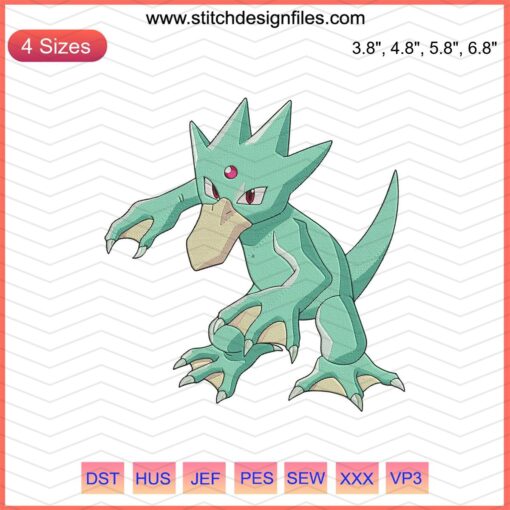 Golduck Pokemon Embroidery File: High-quality Pokemon machine embroidery design featuring Golduck for crafting projects.