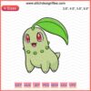 Chikorita Pokemon embroidery design file, featuring vibrant machine embroidery patterns suitable for crafting projects.