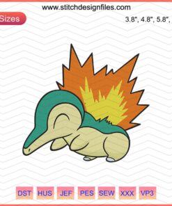 Cyndaquil Pokemon Embroidery Design File - Downloadable Cyndaquil Machine Embroidery Patterns for Pokemon Fans