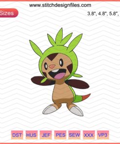 Chespin Pokemon Embroidery Design File, Cute Pokémon Machine Embroidery Pattern, Digital Download, Craft Sewing Design