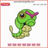 Caterpie Pokemon Embroidery File: Machine Embroidery Design of Caterpie Pokemon for Crafting Enthusiasts.