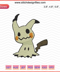 Mimikyu Pokemon Embroidery File, Cute Ghost-like Design, Perfect for Pokemon Machine Embroidery Projects