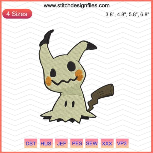 Mimikyu Pokemon Embroidery File, Cute Ghost-like Design, Perfect for Pokemon Machine Embroidery Projects