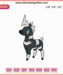 Blitzle Pokemon embroidery design file, perfect for machine embroidery enthusiasts, featuring intricate details of the Blitzle character.