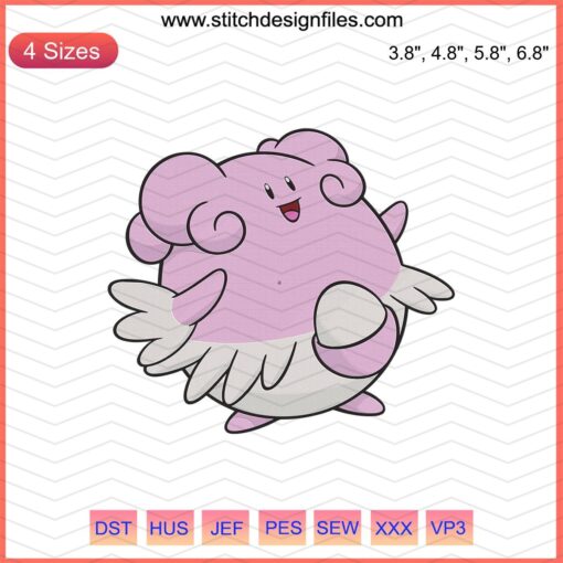 Blissey Pokemon Embroidery Design File: Cute Blissey Machine-Ready Embroidery, Instant Download, Pokemon Sewing Pattern