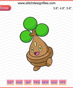 Bonsly Pokemon Embroidery Designs File – Cute digital pattern for machine embroidery, perfect for Pokemon fans and craft projects.