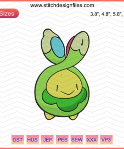 Budew Pokemon Embroidery Designs File: Adorable Budew embroidery, perfect for Pokemon machine projects.