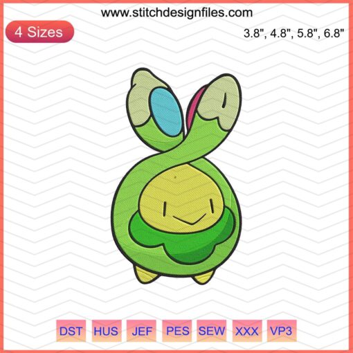 Budew Pokemon Embroidery Designs File: Adorable Budew embroidery, perfect for Pokemon machine projects.