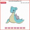 Lapras Pokemon Embroidery Designs File: Detailed machine embroidery pattern of Lapras for crafting and DIY projects.