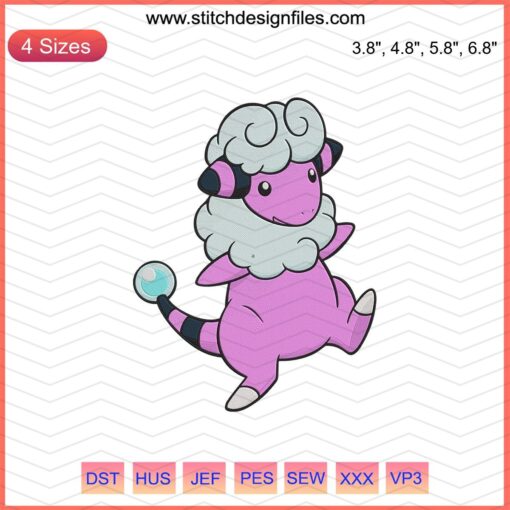 Cute Flaaffy Pokemon Embroidery Design File, Ideal for Machine Embroidery Projects, Digital Download, Pokemon Stitch Patterns.