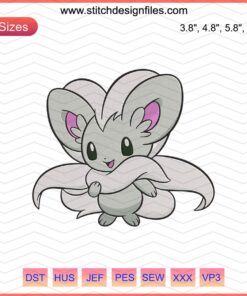 Cinccino Pokemon Embroidery Design File, Digital Pokemon Machine Embroidery Patterns, Cute Gen 5 Pokemon Stickers
