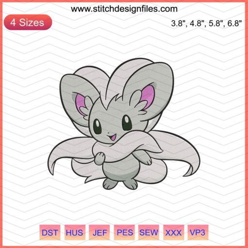 Cinccino Pokemon Embroidery Design File, Digital Pokemon Machine Embroidery Patterns, Cute Gen 5 Pokemon Stickers