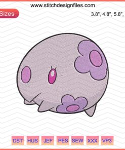 Munna Pokemon embroidery designs file, vibrant machine embroidery design featuring Munna, perfect for crafty Pokemon enthusiasts.