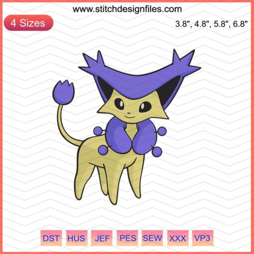 Delcatty Pokemon Embroidery Designs File, vibrant machine embroidery patterns, digital download, embroidery art.