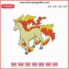 Rapidash Pokemon Embroidery Designs File: Vibrant fire-horse character for machine embroidery. Pokemon lovers' design.