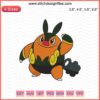Pignite Pokemon Machine Embroidery Designs - Vibrant, detailed digital embroidery file for Pokemon enthusiasts.