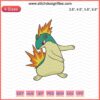 Quilava Pokemon Embroidery Designs File, vibrant Quilava machine embroidery pattern, ideal for Pokemon-themed projects.