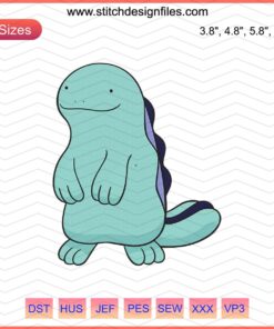 Quagsire Pokemon Machine Embroidery Designs File, digital download for embroidery projects featuring Quagsire character.