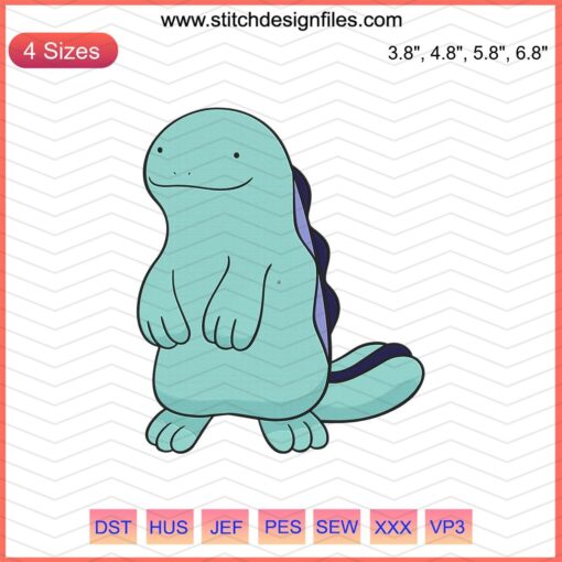 Quagsire Pokemon Machine Embroidery Designs File, digital download for embroidery projects featuring Quagsire character.