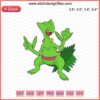 Sceptile Pokemon Embroidery Designs File showcasing vibrant Sceptile motifs for machine embroidery projects.