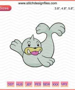 Seel Pokemon Embroidery Design, Machine Embroidery File, Cute Seel Pattern, Digital Download for Embroidery Projects