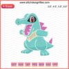 Totodile Pokemon Embroidery Designs File - Cute Totodile Machine Embroidery Pattern for Pokémon Fans and Crafters.