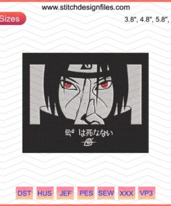 Uchiha Itachi Embroidery Design for Machine Embroidery, Naruto Shippuden Pattern File, Anime Stitch Download