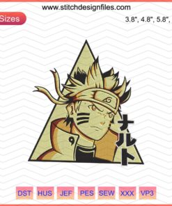 Naruto Shippuden embroidery pattern, digital download for machine embroidery featuring iconic characters and symbols.