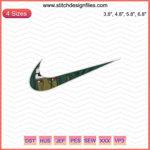 Nike x Uchiha Itachi Naruto Embroidery Designs, Machine Embroidery Files featuring iconic Naruto anime character elements.