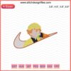 "Exclusive Nike x Zenitsu Agatsuma Embroidery Designs File: Unique Anime Patterns for Nike Machine Embroidery, High-Quality Download"